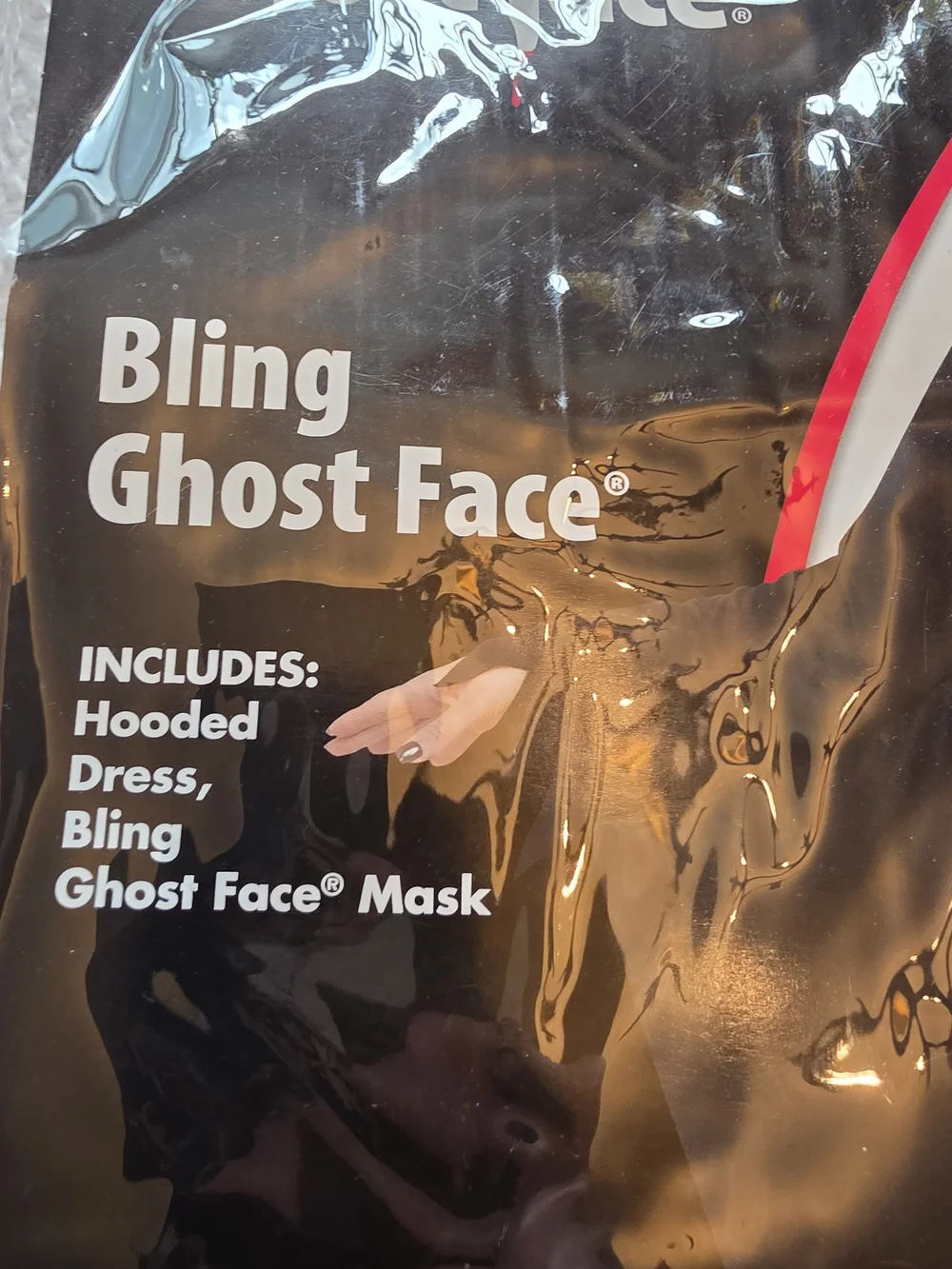 Spirit Bling Ghost Face Adult Costume - Black - Picture 3 of 8